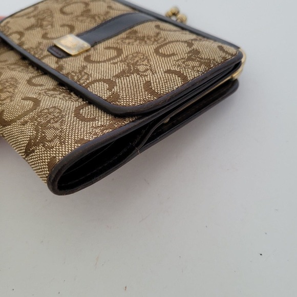 Celine Vintage Medium Bifold Horse And Carriage Wallet Kisslock Brown Tan Purse - Picture 11 of 13